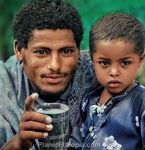 Counryside Ethiopian Father and Daughter